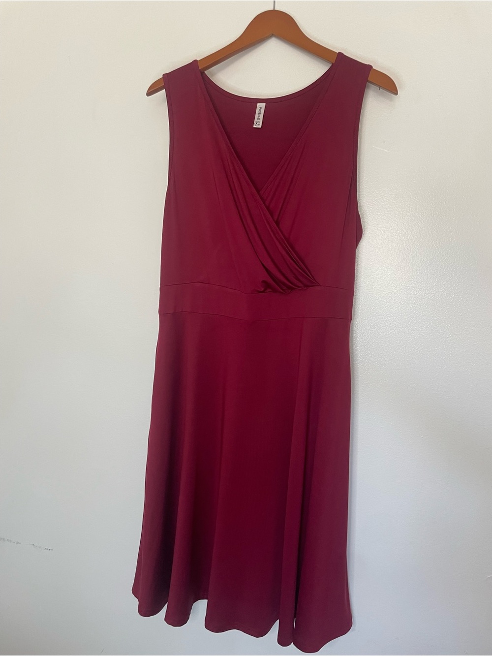 Sleeveless Wrap-Front Burgundy Women's Dress